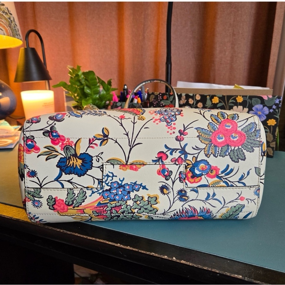 Tory Burch Parker Small Floral Tote - Cream and Multicolor EUC - Picture 7 of 16